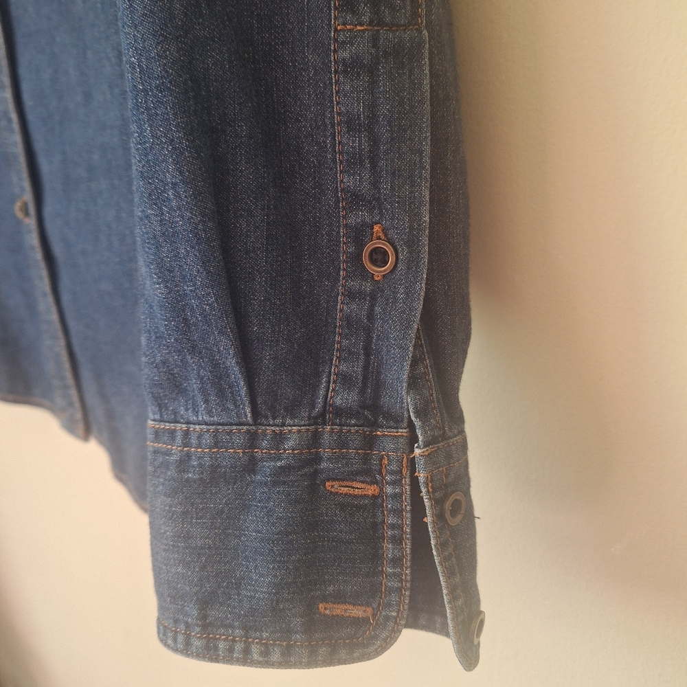 Ralph Lauren LRL Jeans Co. Lightweight Denim Button Up Shirt Elevated Casual EUC - Picture 3 of 6